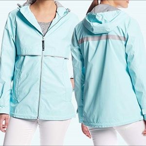 baby blue rain jacket!!